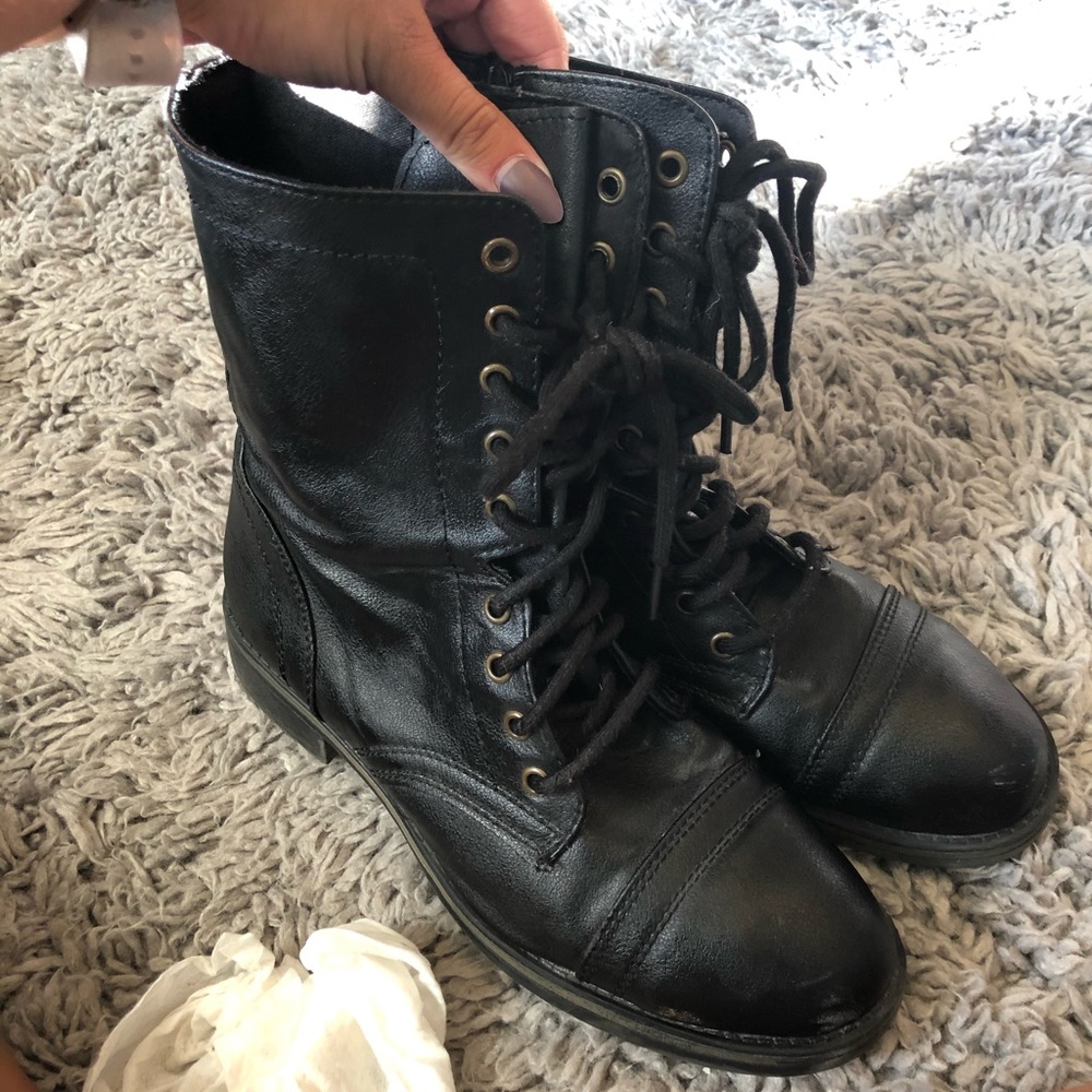 Black combat boots